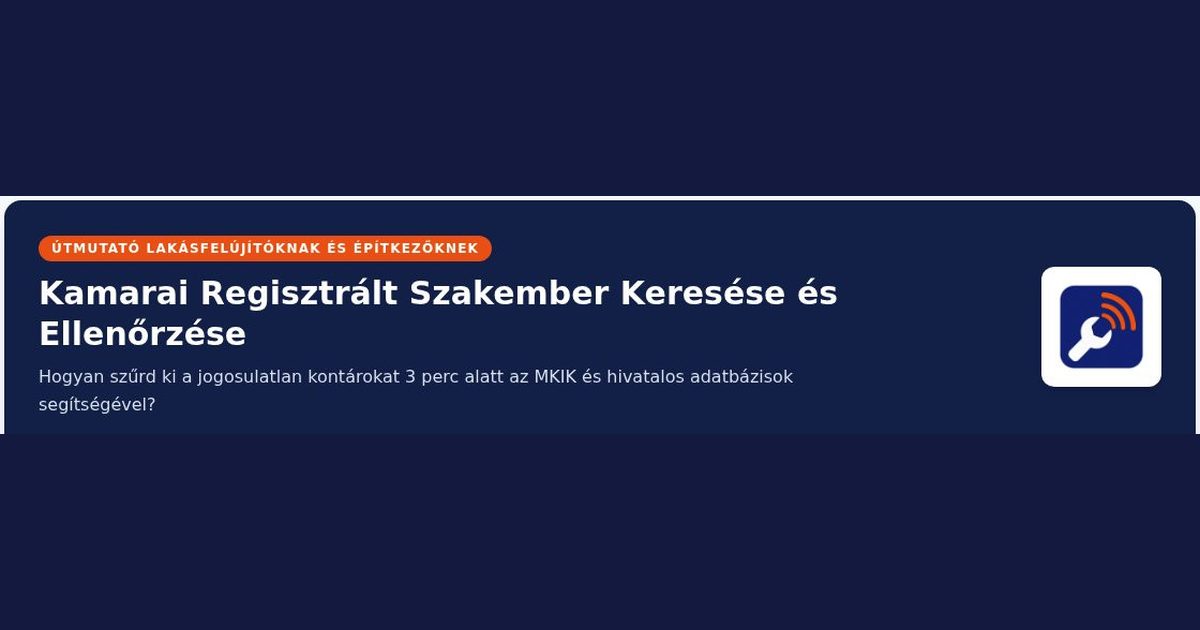 Kamarai regisztrált szakember keresése és ellenőrzése – útmutató