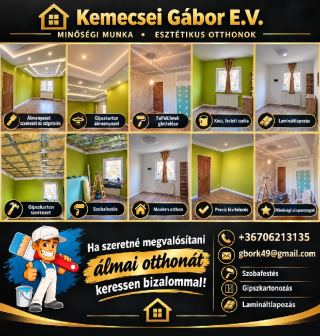 Kemecsei Gábor – Gipszkarton szerelés, Tass